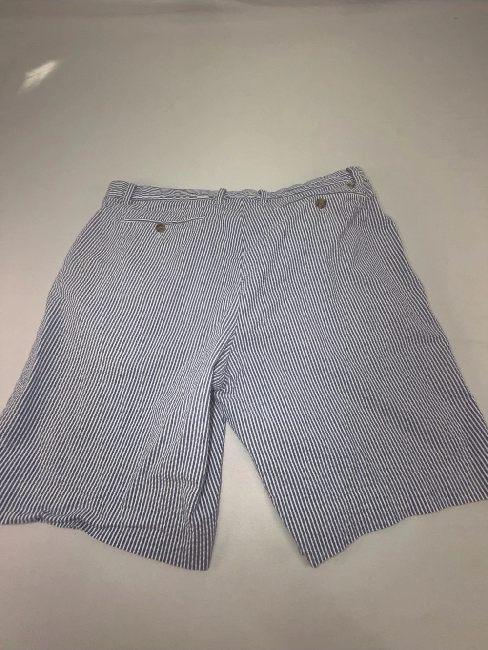 Polo Ralph Lauren Men’s Seersucker blue white shorts stretch classic fit 34